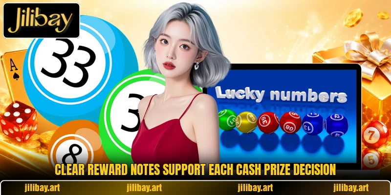 Clear reward notes support each Cash Prize decision