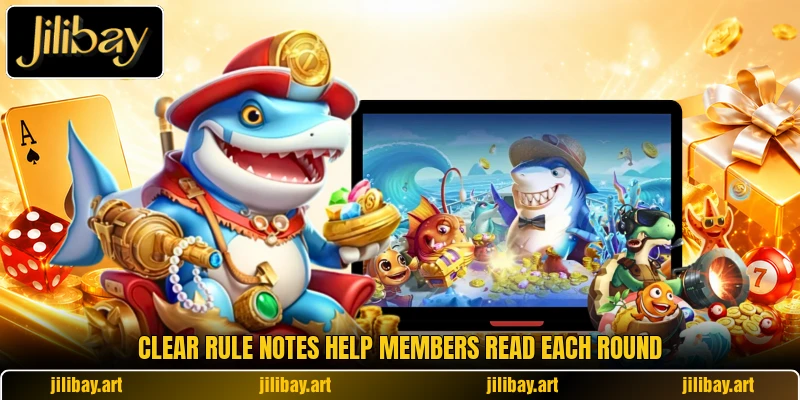Clear rule notes help members read each round Clear rule notes help members read each round