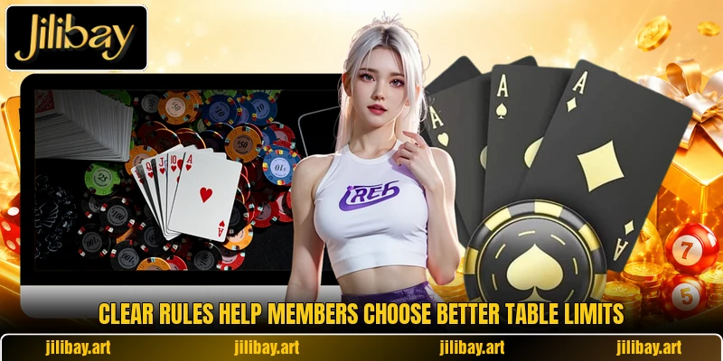 Clear rules help members choose better table limits Clear rules help members choose better table limits