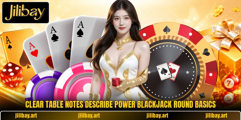 Clear table notes describe Power Blackjack round basics Clear table notes describe Power Blackjack round basics