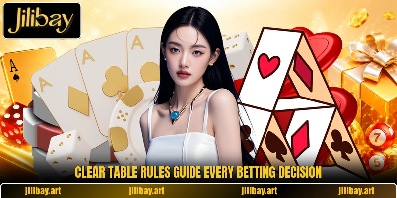 Clear table rules guide every betting decision Clear table rules guide every betting decision