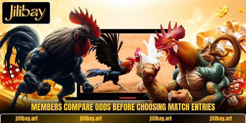 Members compare odds before choosing match entries Members compare odds before choosing match entries
