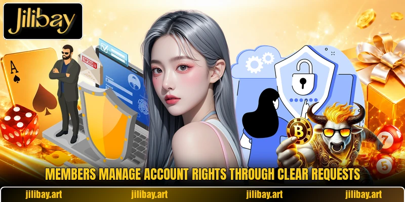 Members manage account rights through clear requests