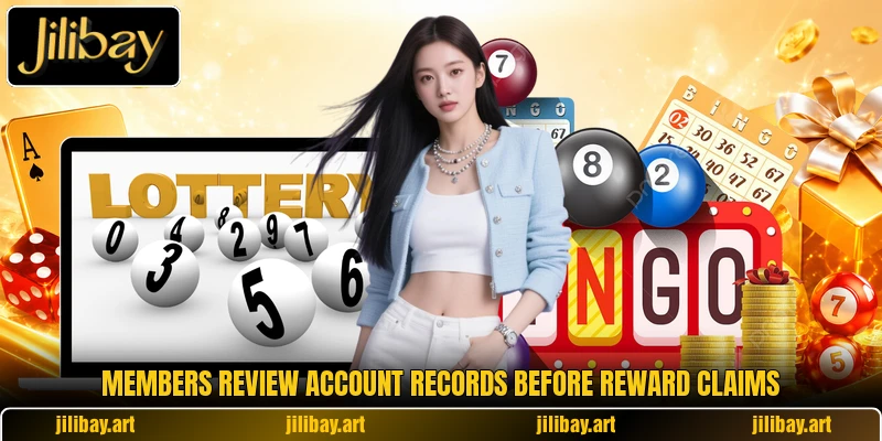 Members review account records before reward claims