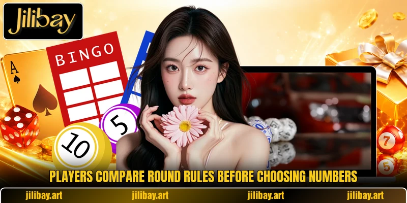 Players compare round rules before choosing numbers Players compare round rules before choosing numbers