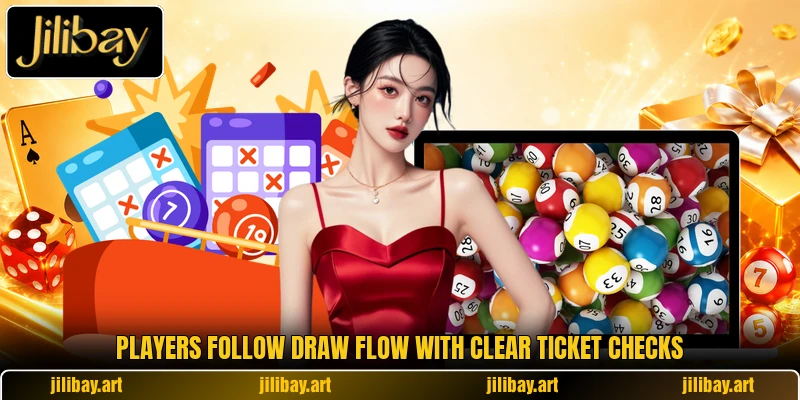 Players follow draw flow with clear ticket checks Players follow draw flow with clear ticket checks