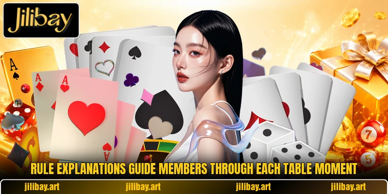 Rule explanations guide members through each table moment Rule explanations guide members through each table moment