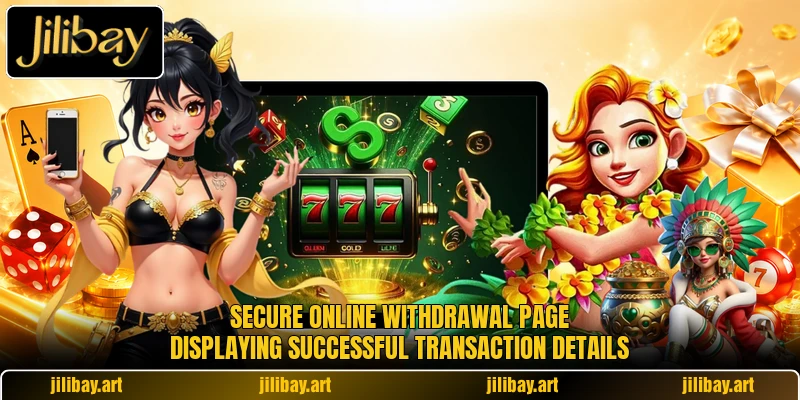Secure online withdrawal page displaying successful transaction details