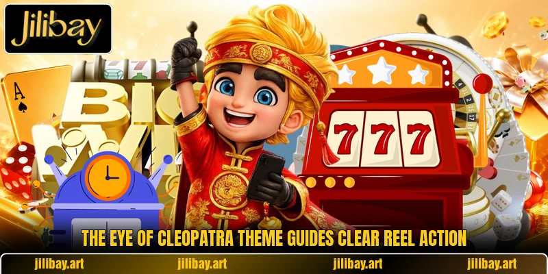 The Eye of Cleopatra theme guides clear reel action